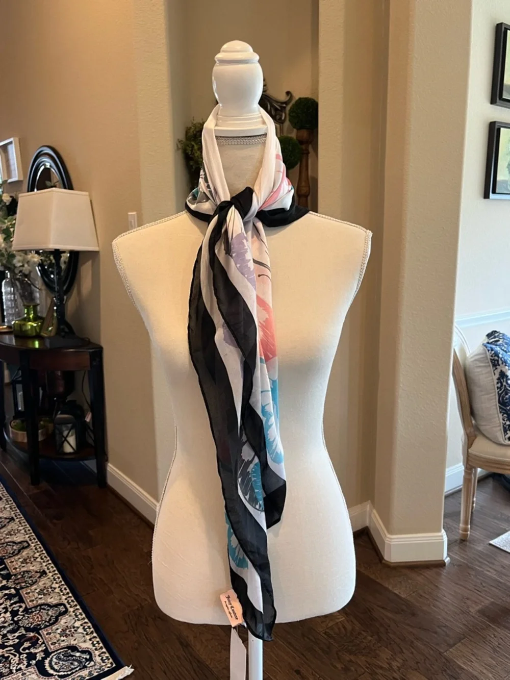 Juicy Couture Butterfly Print Scarf in Blue, Pink ,Black, Purple and Black